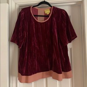 Anthro velvet swing blouse